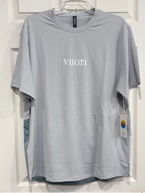 Vuori Men's XL Short Sleeve Viewpoint Performance Tee 2.0 Pro Sky Grey NWT